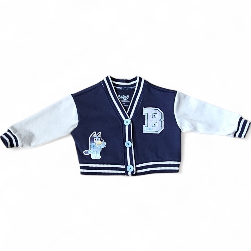 Bluey Baby Varsity Cardigan Jacket Size 12M